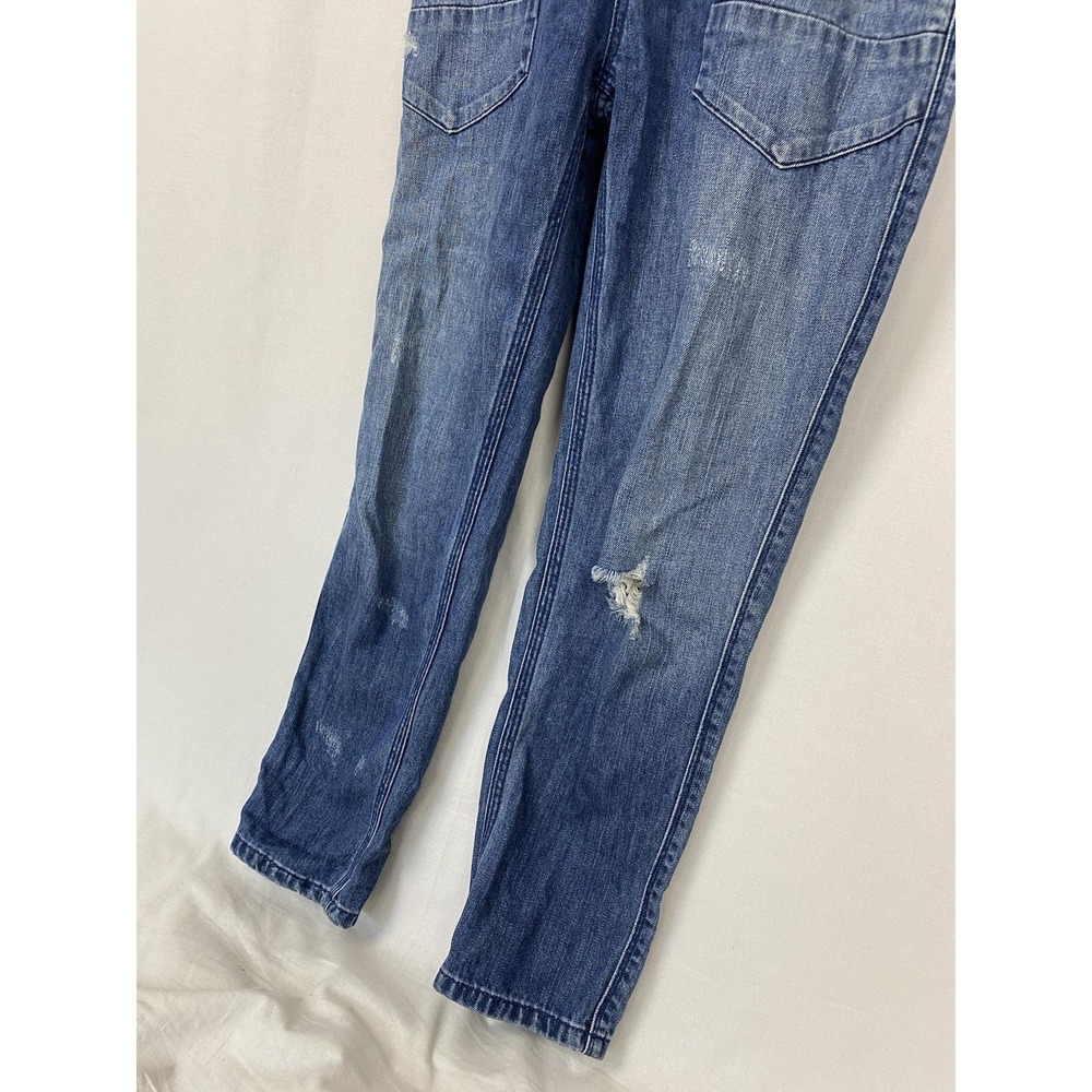 Billabong Denim Overalls Womens Small Blue Jean Bib Strappy Distressed 32x26 - Picture 3 of 8